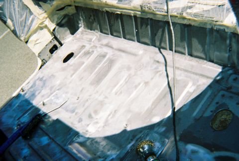 1990 Ford Bronco - I have heard you need to really scuff the metal to get this stuff to stick correctly, so a little wire brushin' was a-goin' on.