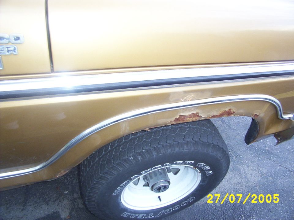 Passenger Side Fender, surface rust , but is still bad
