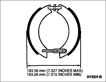 1994 Ford Crown Victoria - Park Brake Adjustment Center parking brake shoe and linings on parking brake support plate and, using an 8-inch micrometer, gauge parking b…