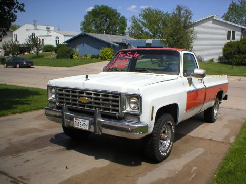 1993 Chevrolet S10 - A two-tone Chevrolet pickup truck is parked on a driveway, with a "For Sale" sign visible in the window.