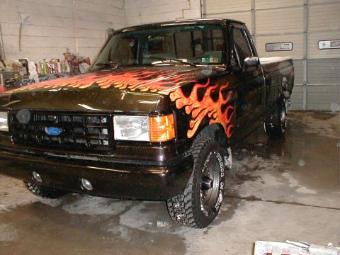 1991 Ford F-150 - pushed the bumper out the driverside