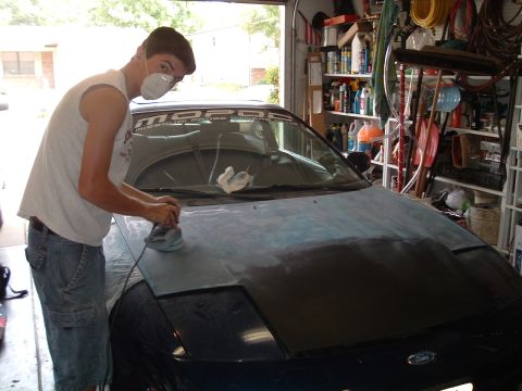 1994 Ford Probe - Sanding down the hood