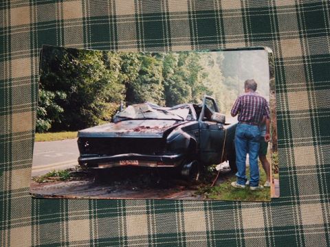 1966 Ford Ranchero - This pickup truck sustained severe front-end damage in an accident.