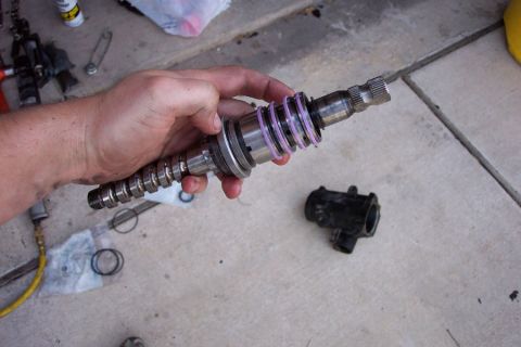 1992 Ford Bronco - Here is the worm drive. You will need to cut or slide off the old teflon seals and install the new ones, being careful not to stretch them…