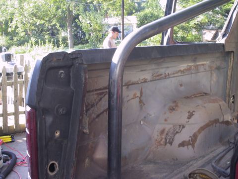 1983 Ford Bronco - left rear support bend