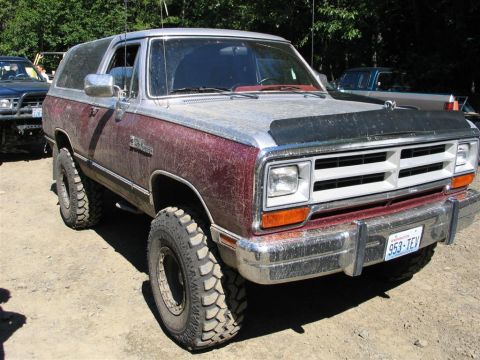 1989 Dodge Power Ram - This 1989 Dodge Power Ram is equipped with off-road tires and a lifted suspension, ready for terrain.
