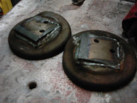 1978 Ford Bronco - Custom welded metal components, possibly for a vehicle suspension system.