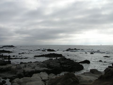 1993 Ford Taurus - A cloudy day over a rocky coastline with the ocean stretching to the horizon.