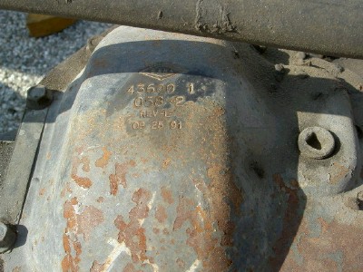 1995 Ford Bronco - Differential housing shows stamped part numbers and a date code.