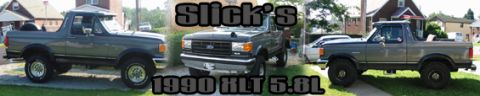 1996 Ford Bronco - A trio of Ford Broncos, including a 1990 XLT 5.8L, are displayed in a residential setting.