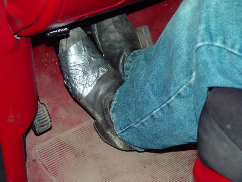 Chuck's low-tech clutch engager!