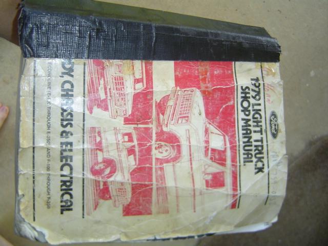 1979 Ford Light Truck Shop Manual cover with diagrams of trucks and text