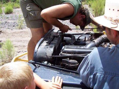 1981 Ford F-150 - Got his fan into the radiator, had to pinch off a few rows