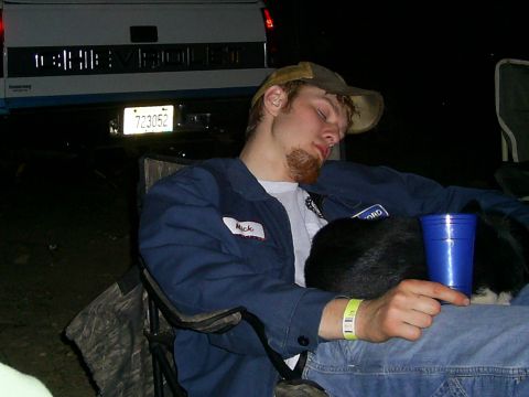 1977 Ford F-150 - passed out with 3 month old husky puppy