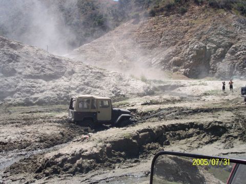 1985 Ford Bronco - tried to winch him out from behind...had him moving until his hitch broke of the bumper...then control for winch broke.