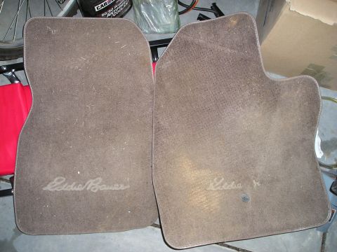 1996 Ford Bronco - Pair of brown Eddie Bauer branded floor mats, likely for an SUV.