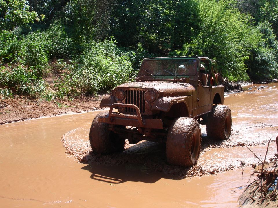 Cory's jeep after it went through the hole