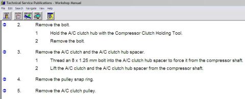 2000 Ford Crown Victoria - This document shows the steps for removing an A/C clutch and pulley from a vehicle.