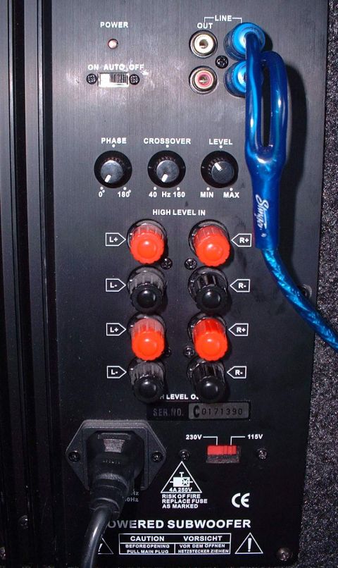 2006 Ford E350 - Here are the controls and inputs for the amp.