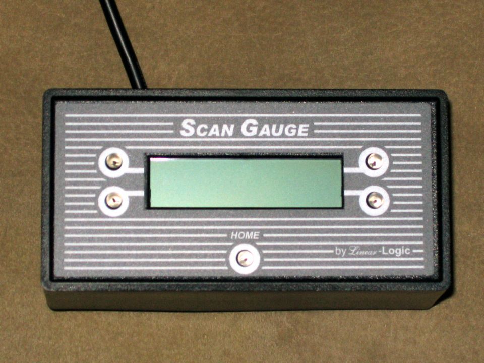 ScanGauge by Linear-Logic OBD-II gauge with green LCD screen and four buttons
