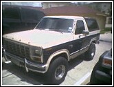 1981 Ford Bronco - This two-tone Ford Bronco is seen from a three-quarter front angle.