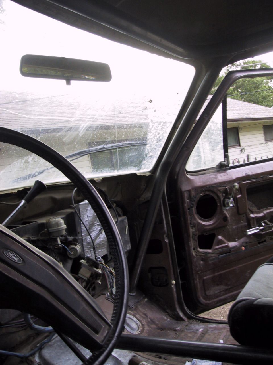 pass-side leg from drivers door