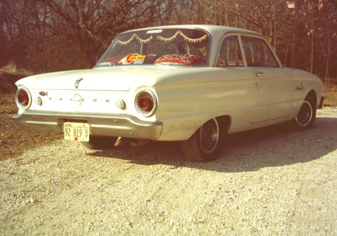 1962 Ford Falcon - This classic Ford Falcon has a distinctive rear end with round taillights and chrome bumper.
