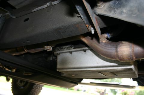 1994 Ford Bronco - Bassani Y pipe, B&M deep sump transmission pan.