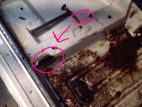 1966 Ford Fairlane - Started sanding down the floors and discovered this.