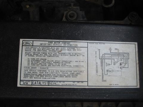 1988 Ford Bronco - 1988 air cleaner sticker