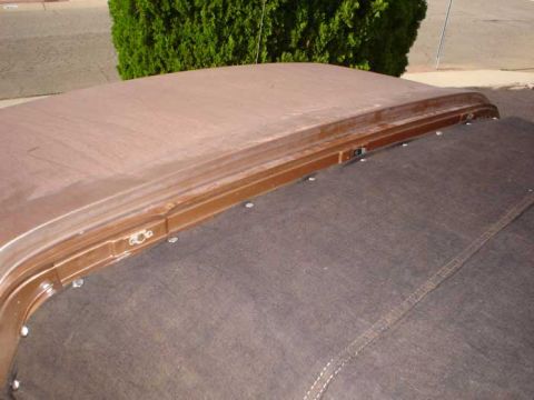 1989 Ford Bronco - Close-up view of a car's roof section, showing construction details and materials.