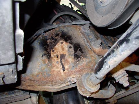 1990 Lincoln Town Car - I chose the passenger's side frame rail for the location for the remote trans filter. Using a cardboard template (cut from the Fram filter…