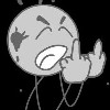 1976 Ford F-150 - A cartoon character is depicted with an angry expression, extending its middle finger.