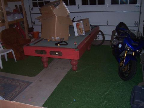 1998 Ford Ranger - garage, complete with $50 pool table and free faux-grass mats : D