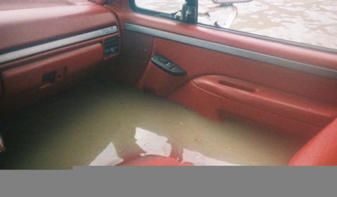 1993 Ford F-350 - Flooded interior. It was January, about 40 degrees out. Cameron (aka Dosdovi on here and FSB) threw the tractor keys across the river only…