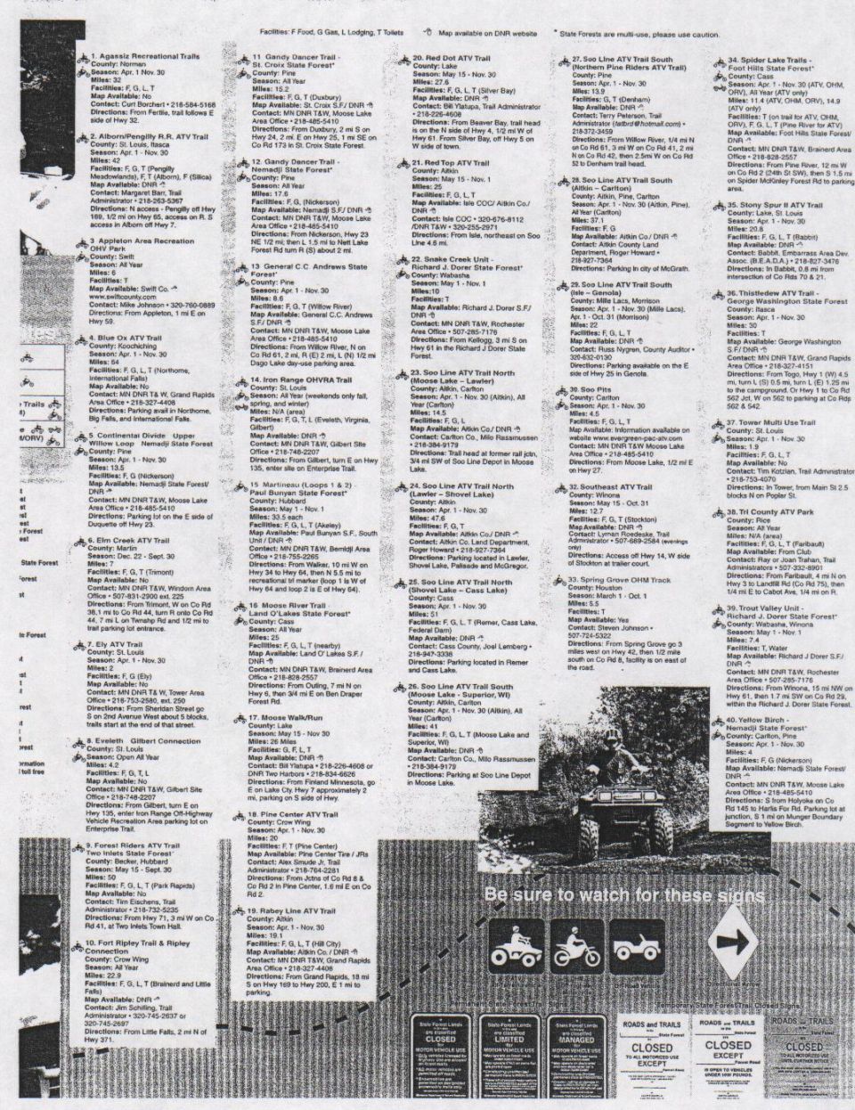 Park Specifications