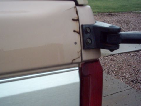 1988 Ford Bronco - Before I got this, the tailgate was cracking from a rear end accident, but it keeps getting worse so we riveted it together, that didnt sta…