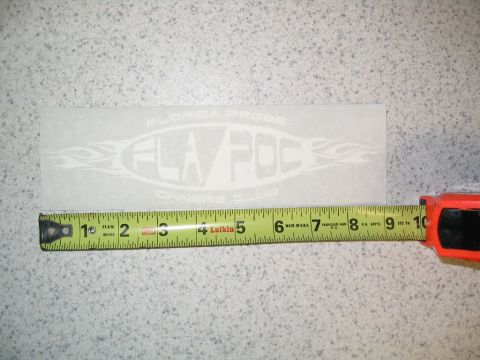 1997 Ford Probe - A decal for the Florida Probe Owners Club is shown with a tape measure for scale.