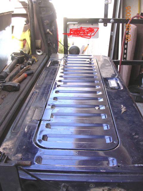 1994 Ford Bronco - welded two hinges and used two "barrel locks