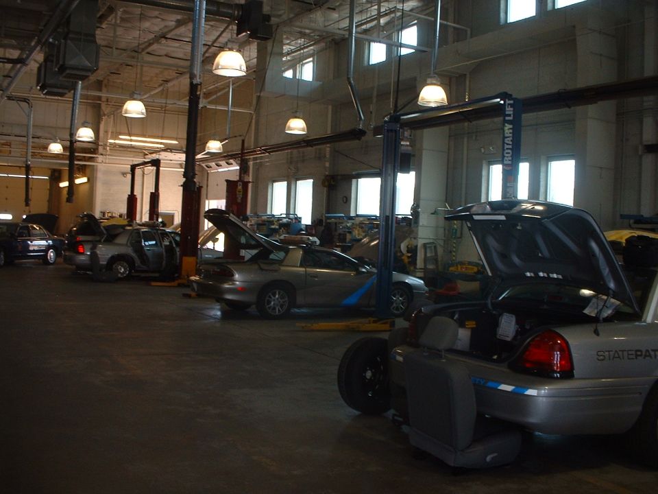Taking a tour through the Colorado State Patrol maintenenced garage.