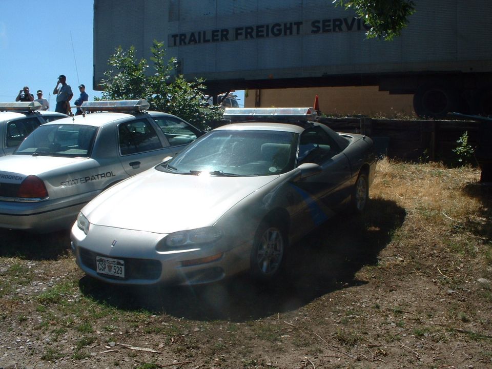 This retired 2002 B4C Camaro is waiting for its equipment and decals to be removed