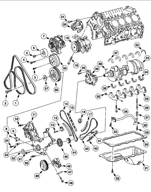 2000 Ford Crown Victoria - 1. Drive Belt 2. Bolt 3. Bolt (4 Req'd) 4. Bolt (2 Req'd) 5. Bolt 6. Idler Pulley 7. Generator 8. Bolt 9. Crank Position Sensor 10. Stud (5…