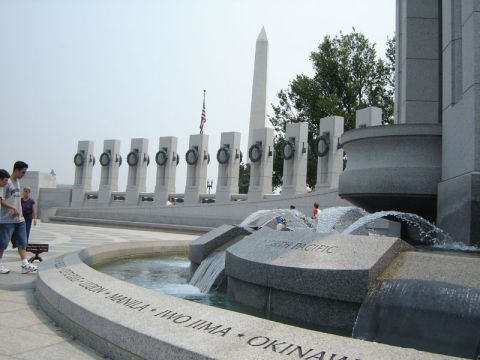 1986 Ford Bronco - The National World War II Memorial features a central fountain and pillars representing states and territories.