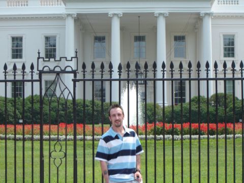 1986 Ford Bronco - Man poses for a photo in front of the White House in Washington D.C.