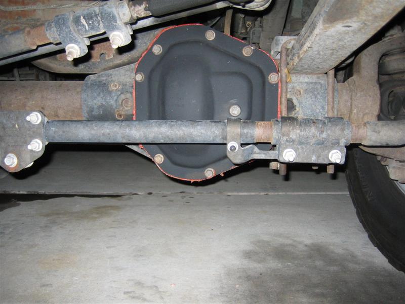 Rear differential and suspension components of a truck