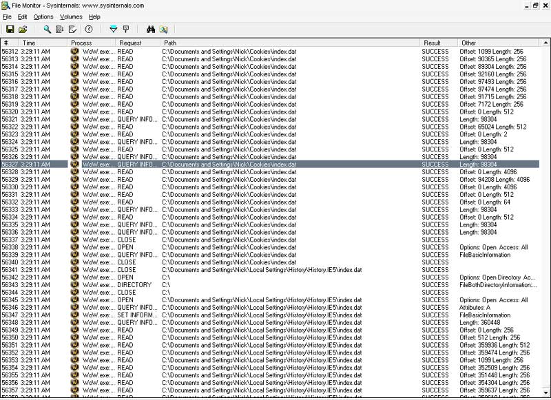 Computer screen showing file monitor log with 'www.supermotors.net' watermark