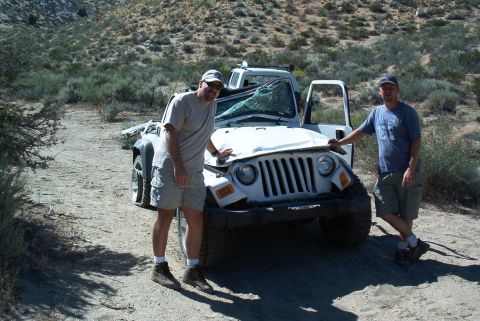 1986 Ford Bronco - Here's my buds that helped bring it down. John on the right drove it down the sandy steep trail backwards with both rear tires flat, open a…
