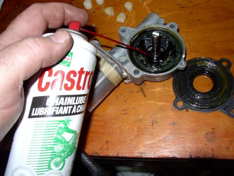 1990 Lincoln Town Car - I pre-sprayed the housing with motorcycle chain lube before dropping in the new nylon gear plugs