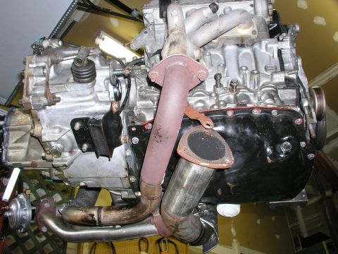 1996 Ford Probe - Engine and transmission assembly, likely out of a vehicle for repair or rebuild.
