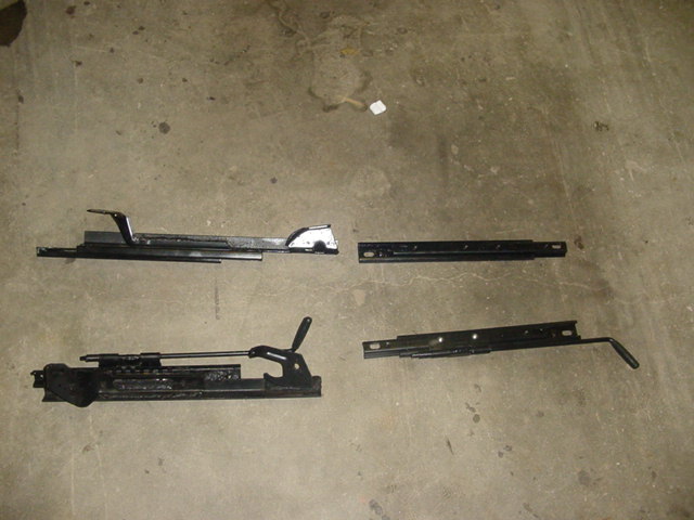 Car seat rails on concrete floor